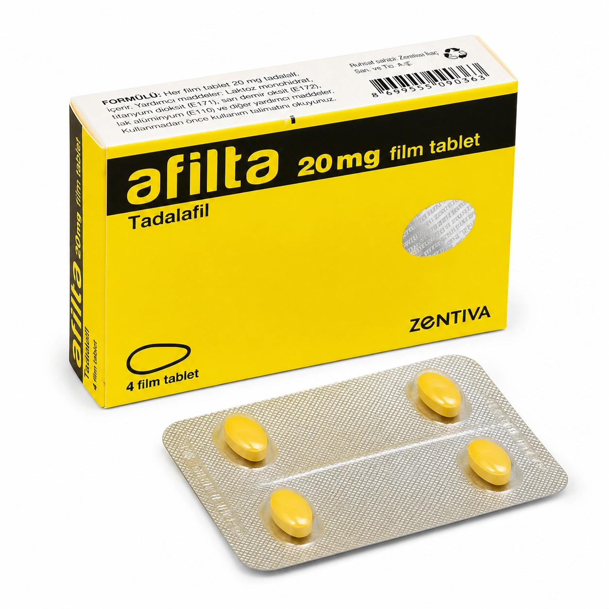 afilta-20-mg-4-tablet-eczane-fiyatı Afilta 20 mg 4 tablet Tadalafil hap kutusu