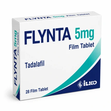 Flynta 5 mg 28 tablet tadalafil içeren orijinal İLKO İlaç ürün kutusu görseli